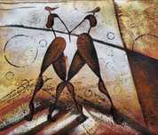 Tablou pictat in ulei manual pe panza de in, 60x50cm finit, din Suedia