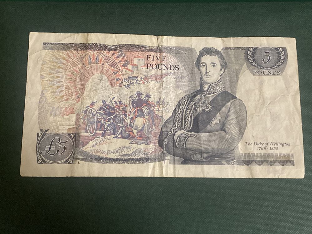 Great Britain Five Pounds UNC. DUKE OF WELLINGTON 1769 – 1852.