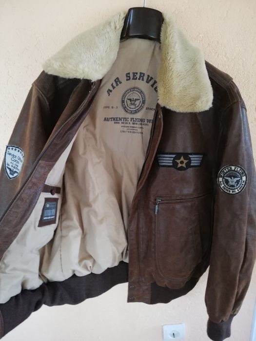 Geaca piele bărbati Le Frog Aviator mărimea 50