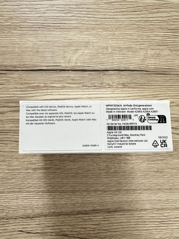 Apple AirPods 3 (MPNY3ZM/A) – нови, с гаранция