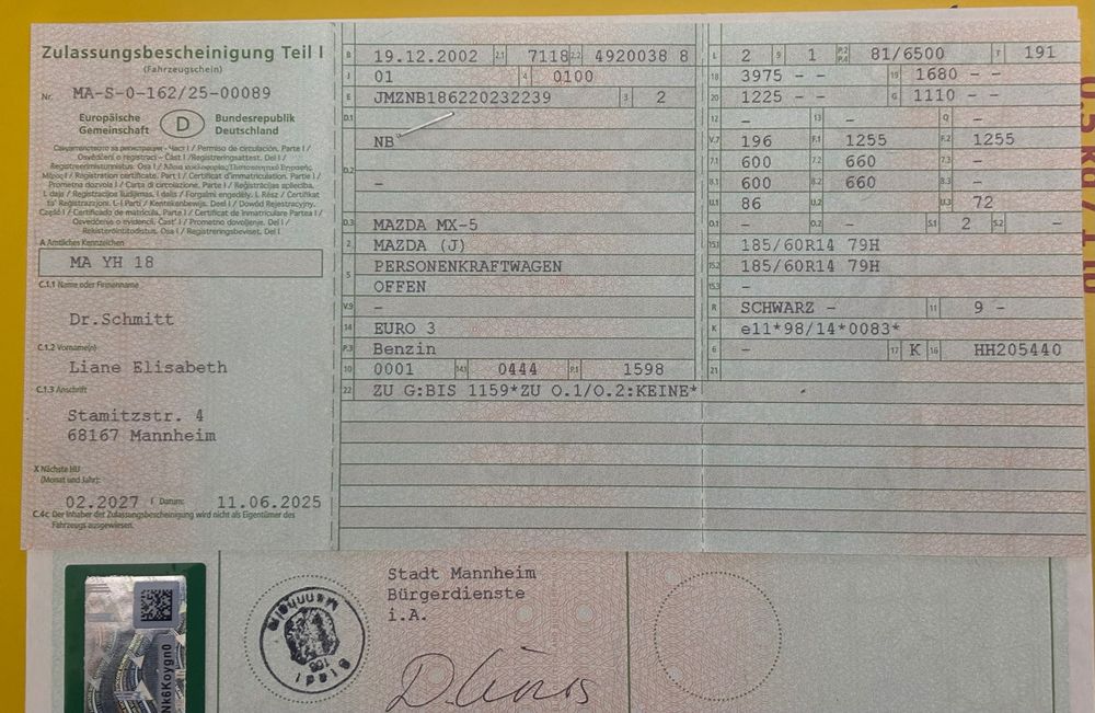 Mazda MX 5 1.6 -108.625 km - An 12/ 2002