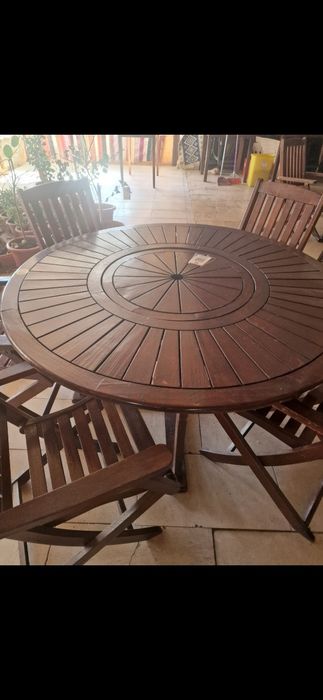 Vând set de masa +scaune lemn masiv