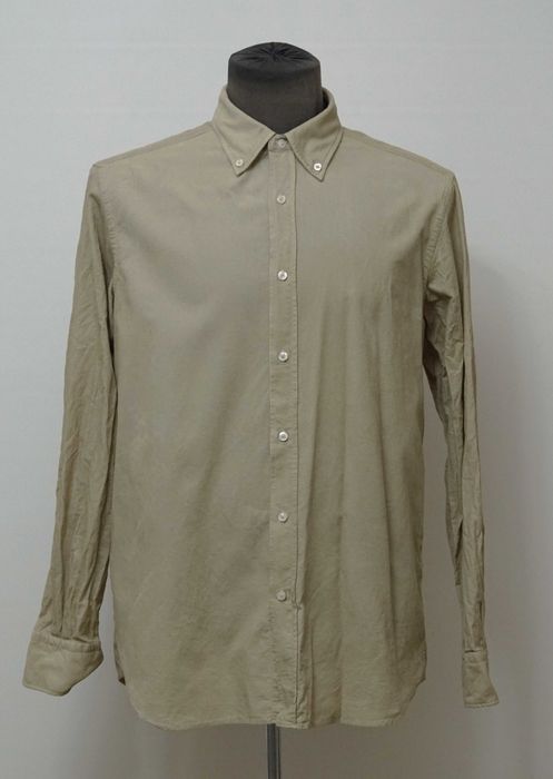 Camasa Massimo Dutti bej catifea reiata marimea L