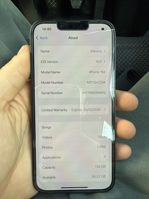 Iphone 16e 128gb nou, 100% baterie