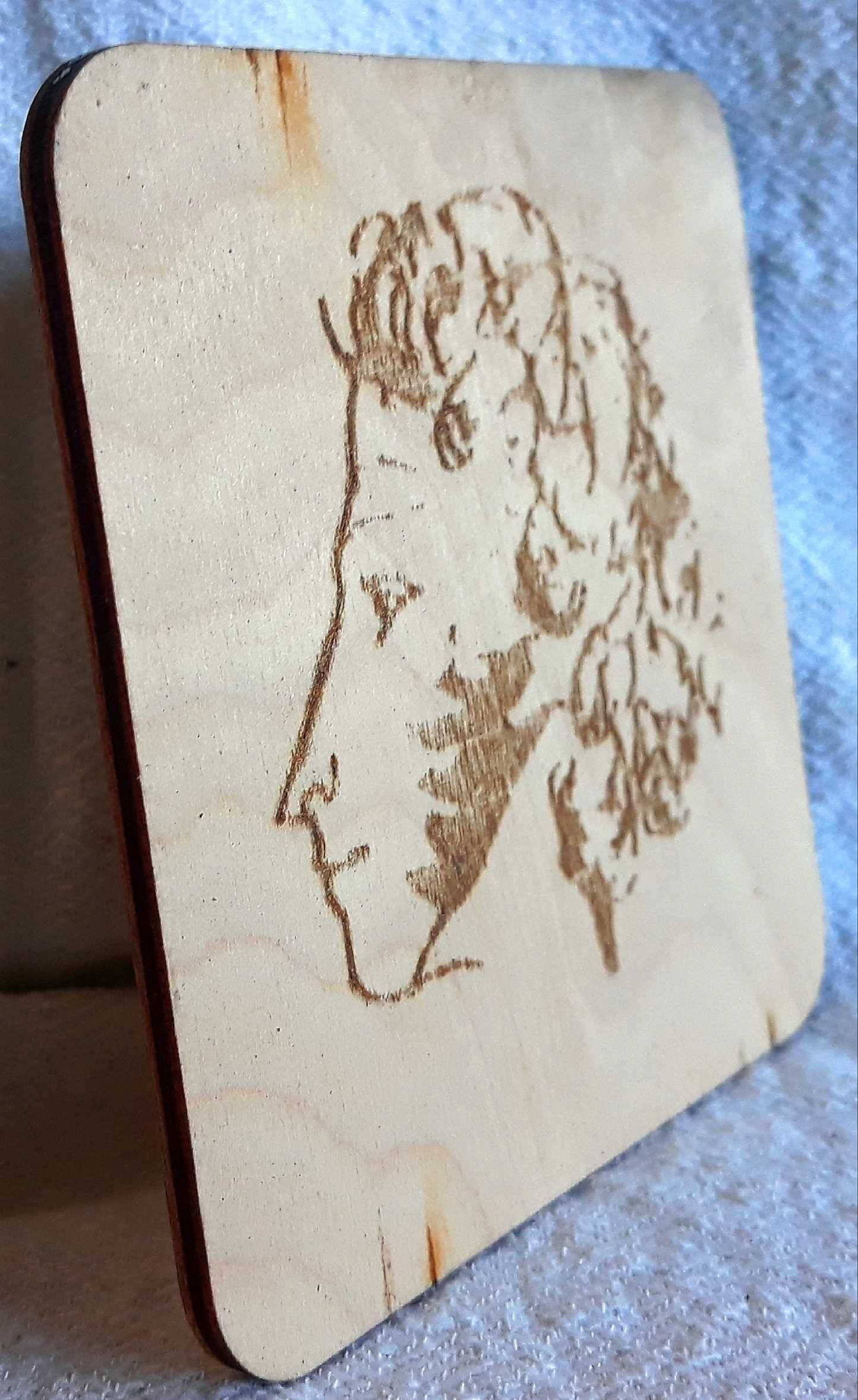 Плоча на руски поет Пушкин.пирография