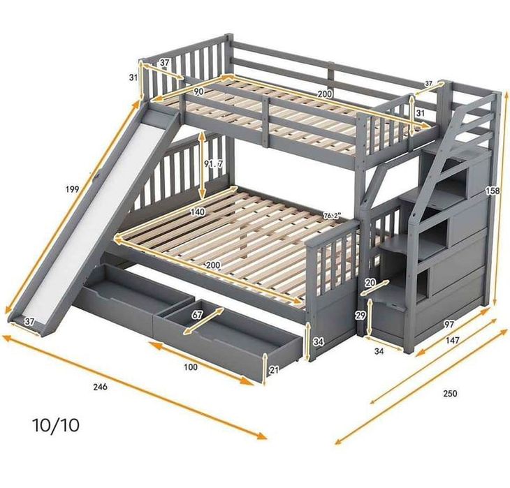 Pătuțuri etajate din lemn masiv tratat – rezistente