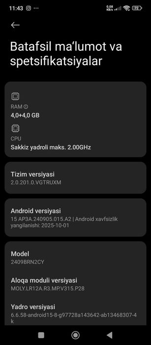 REDMI 14C 128GB Xolati yaxshi