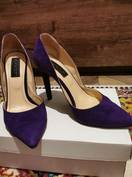 Pantofi piele intoarsa mov masura 37