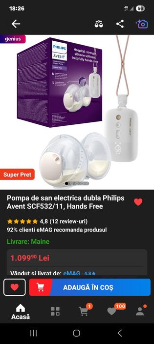 Pompă de sân in garanție