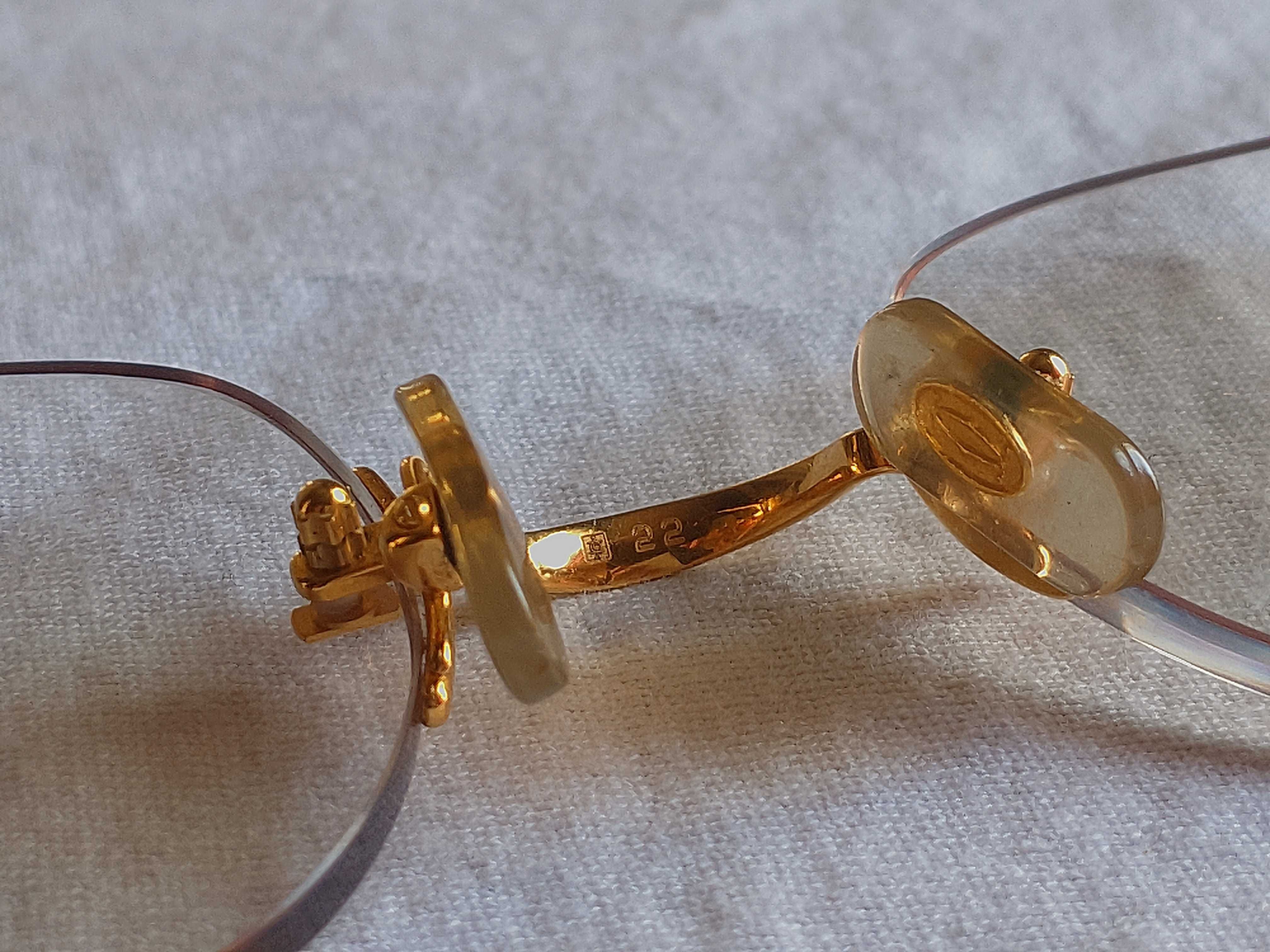 Ochelari Cartier Serrano 55-22 placati cu aur 22K