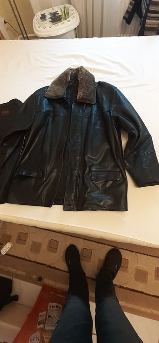 Мъжка кожена(телешка)шуба р-р 54-56