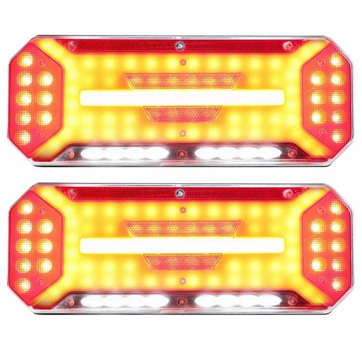 НОВ Модел LED Диодни стопове с динамичен мигач 34х13см 12V 24V