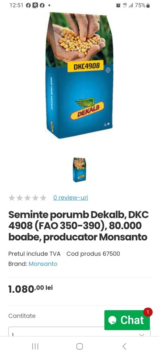 Vând un sac 80.000 plante Monsanto