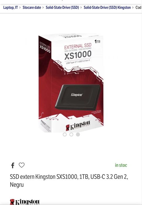 Vand 2 ssd uri KingStone 1TB