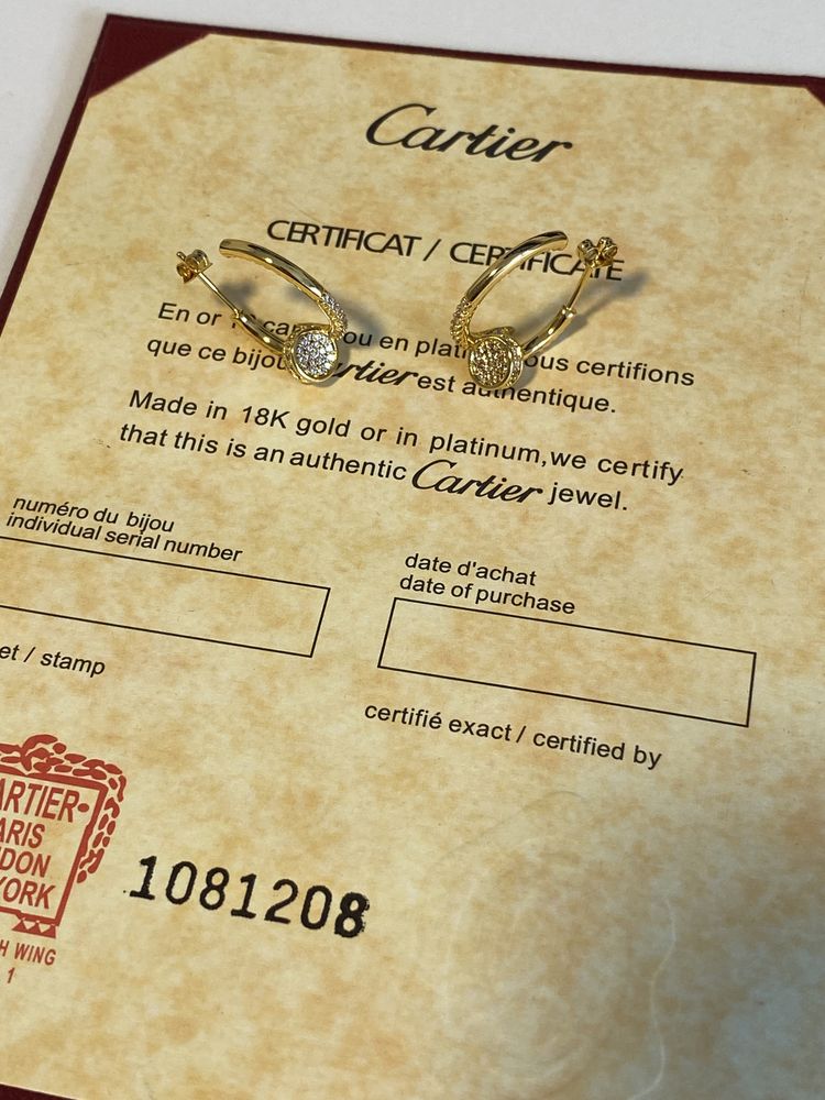 Cercei Cartier Cui Gold 750 Diamond