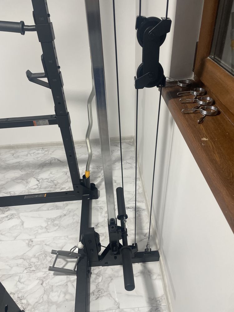 Горен и долен скрипец за клетка Power Rack 900 на декатлон