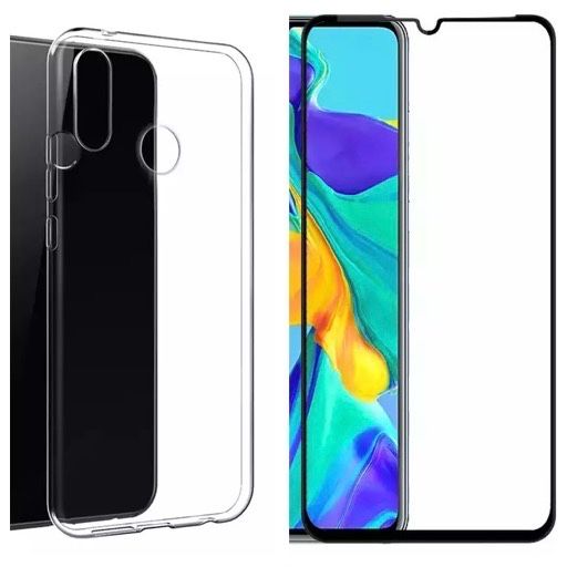 Huawei P30 / Lite Pack Husa Silicon Fashion si Folie Sticla Curbata 9D