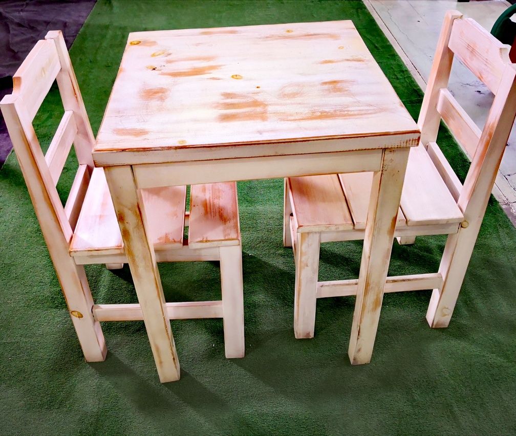 Маса трапезна стил рустик, кухненска дървена маса от чам