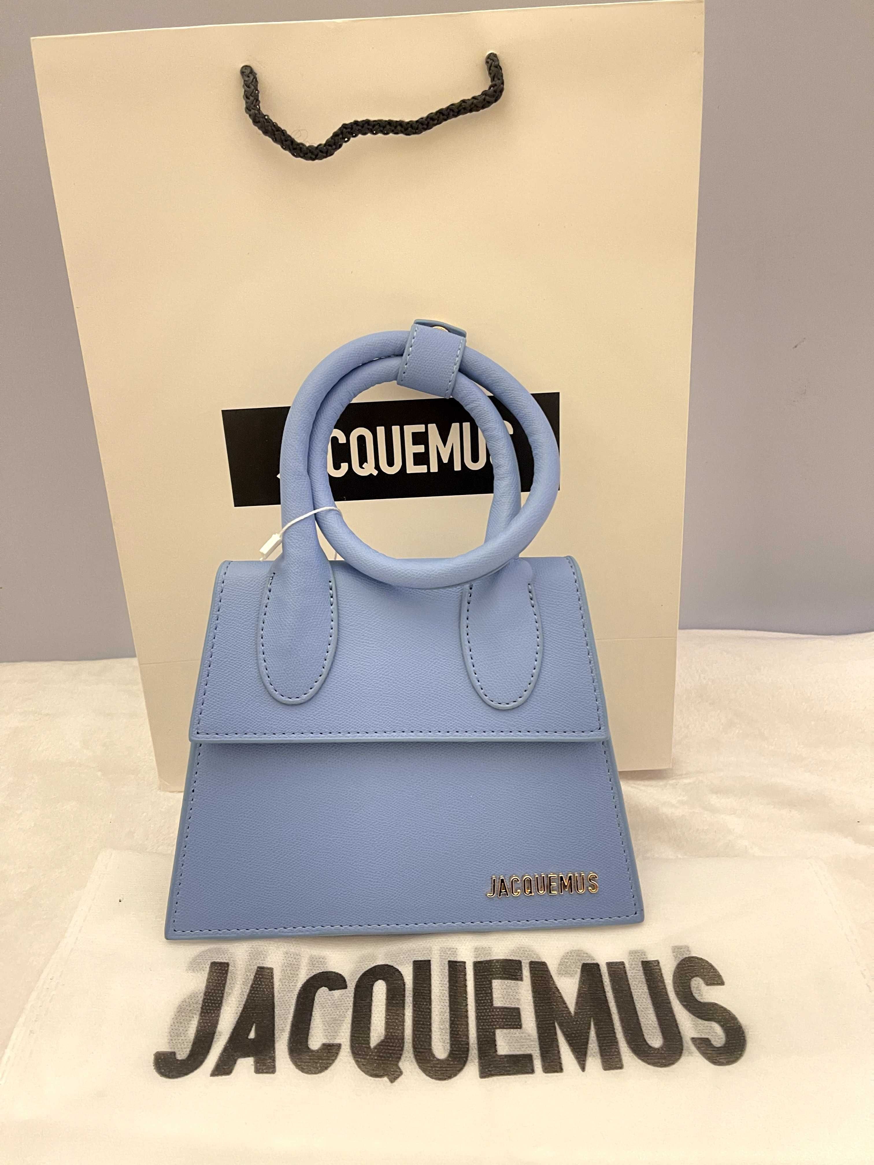 Geanta/Poșetă Jacquemus Le Chiquito Noeud Tote Bag Blue 18cm x 13cm