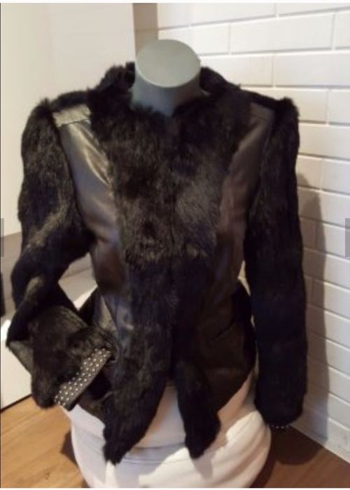 Естествена кожа яке със заек