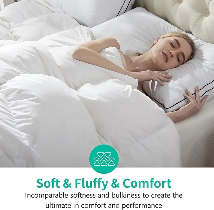 200x200см Премиум Зимна Завивка с Естествен Гъши Пух (1520гр), APSMILE