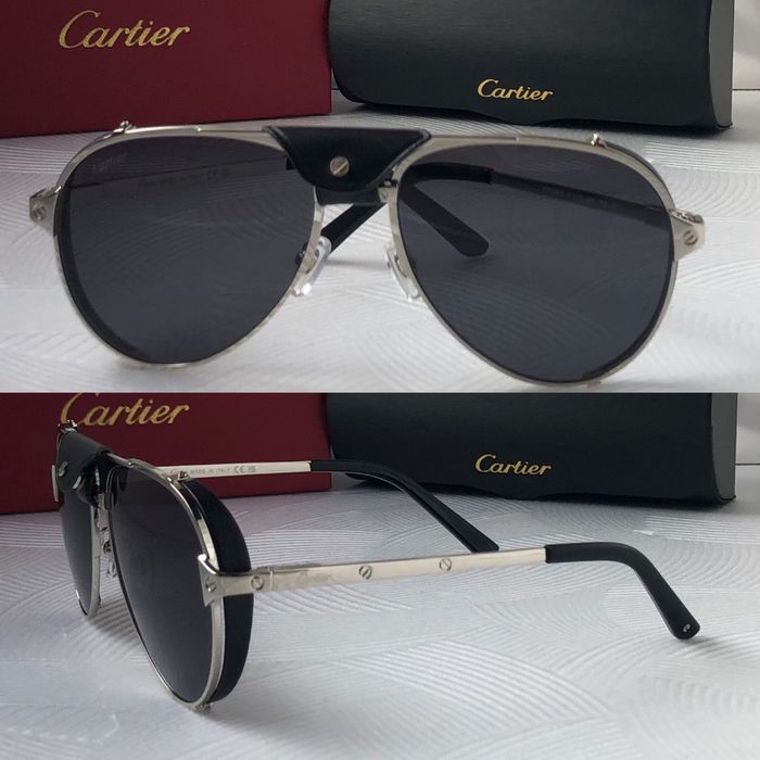 Мъжки слънчеви очила авиатор с кожа 3 цвята златни сребърни