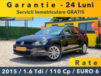 Volkswagen Golf 11.2015 1.6Tdi -110Cp -EURO 5 -Km Reali -PARC AUTO -RATE -GARANTIE