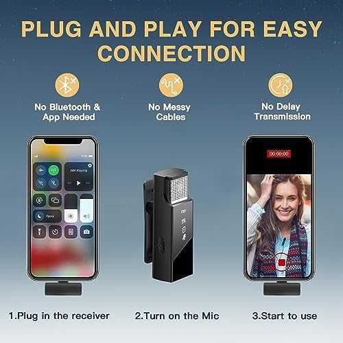 Нови 2 броя Безжични Микрофони с Кутия за Зареждане iPhone и iPad