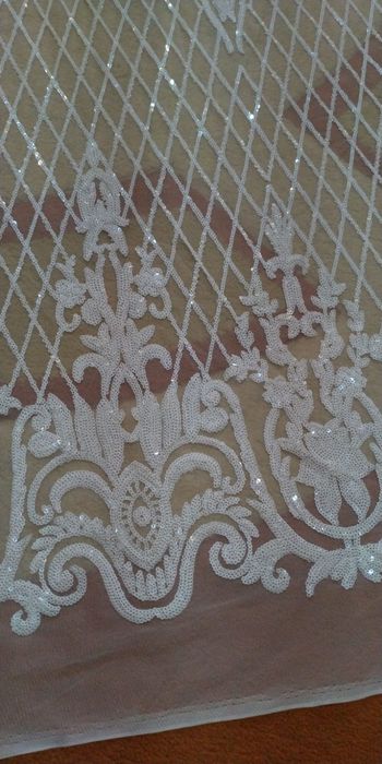 Material dantela albă Ivory crem mireasa rochie ocazie