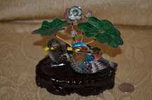 MINIATURA ARGINT 925 cu EMAIL - Pereche Rate Mandarin - China - 140g.!