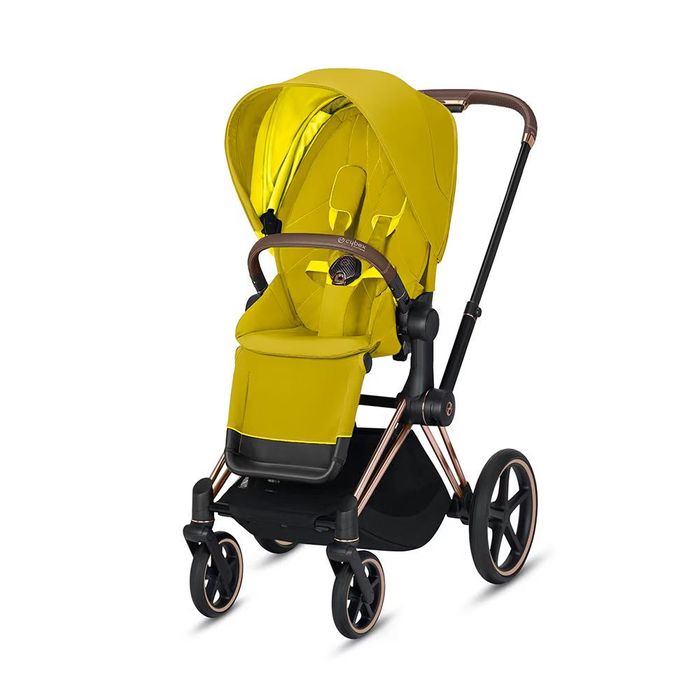Нова! Количка Cybex Priam Platinum в цвят Mustard Yellow