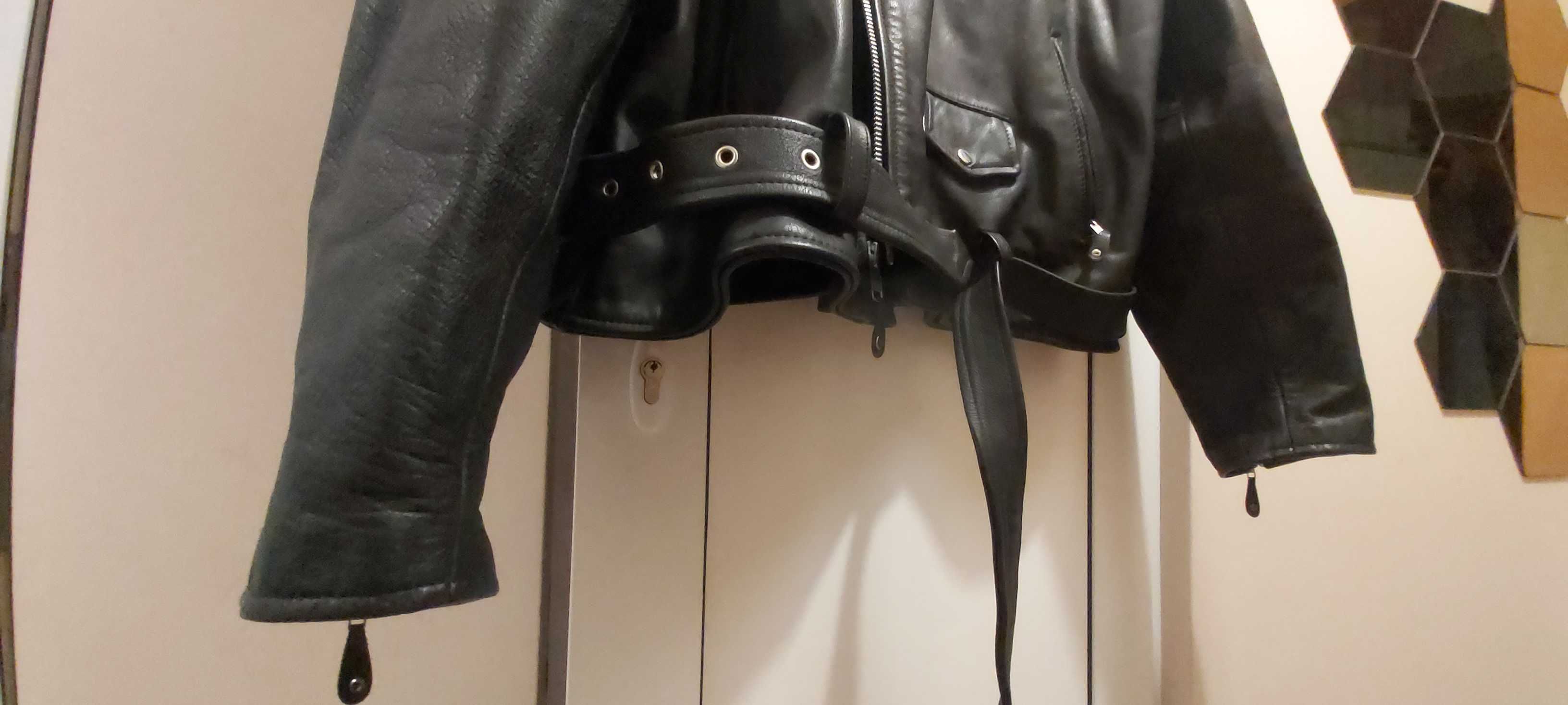 Кожено яке Vintage 1990s Wilsons Leather Biker Jacket Large Men black