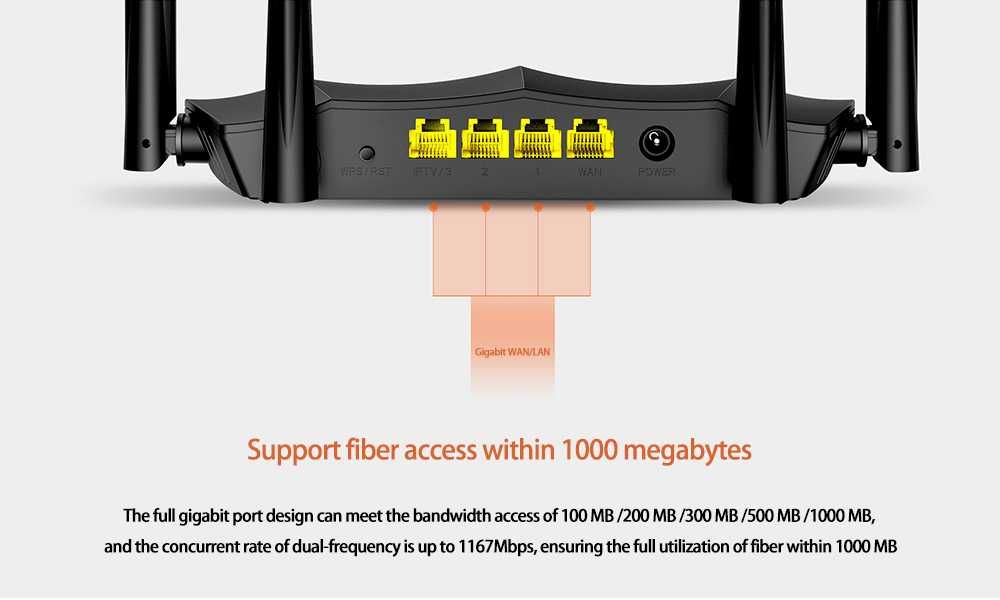 Router Wireless Gigabit TENDA AC8 Dual Band AC1200 4antene Nou Sigilat