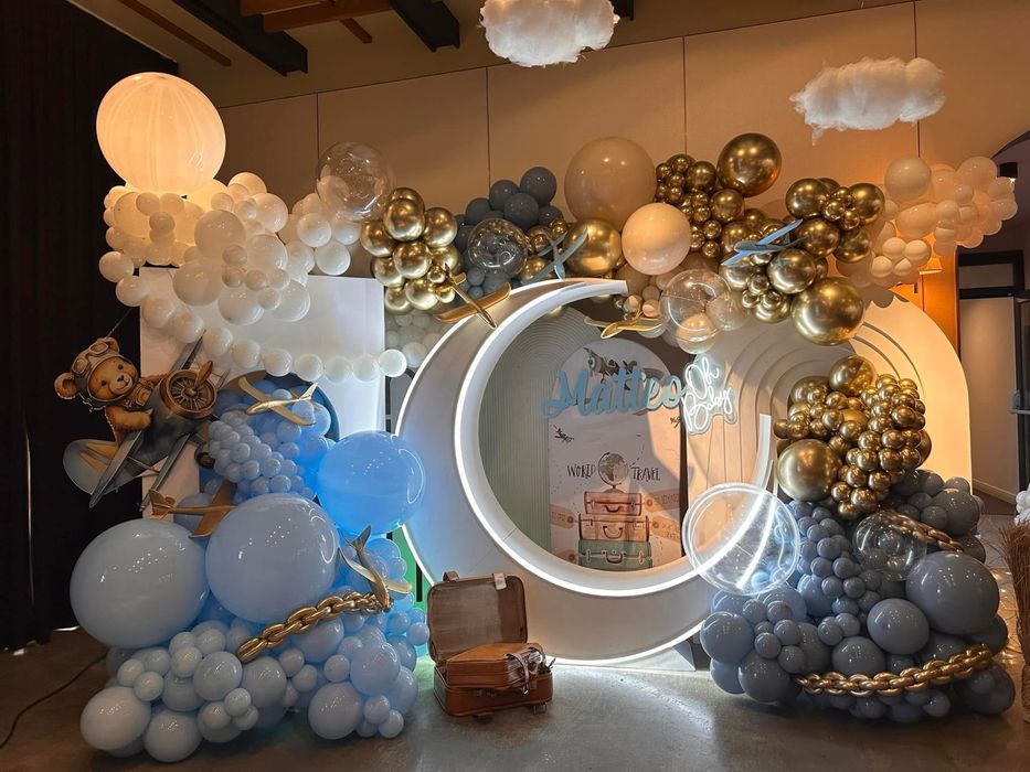 Decor  baloane   Ar florale Video 360 Fum Greu Oglinda magica baloane