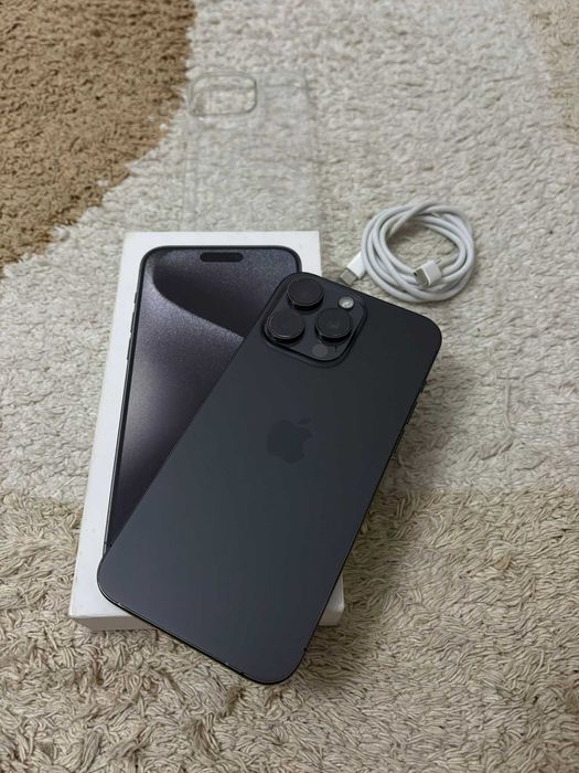iPhone 15 Pro Max Black Titan 256GB - 87% Baterie - la Cutie full