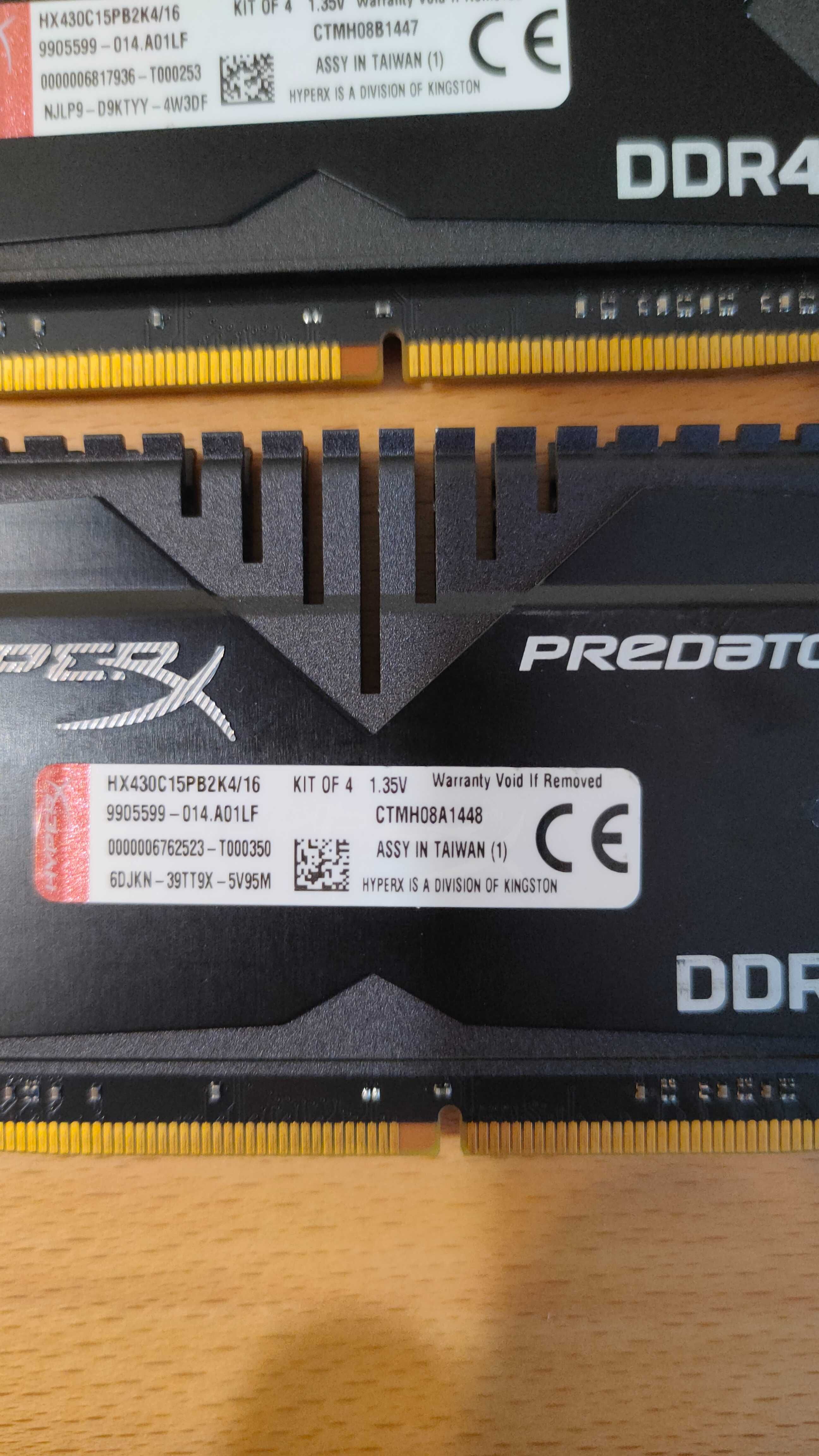 Ram 2x4 GB DDR4 HyperX Predator 3000 MHz.
