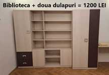 Biblioteca dormitor dulap haine Mobexpert, comoda TV, pat Ikea 160x200