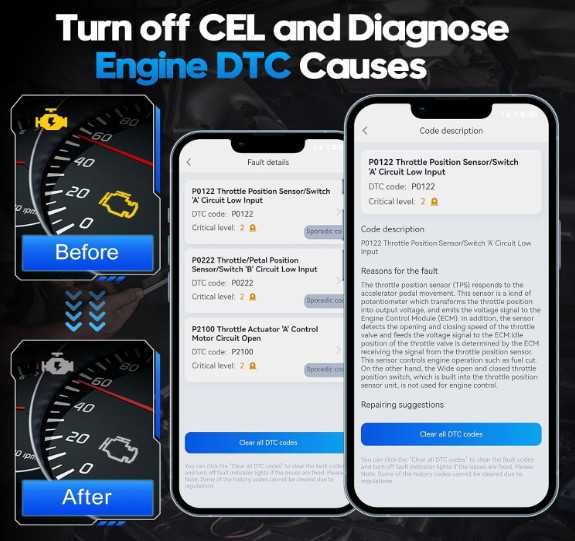 Автодиагностичен тестер Xadvancer  Xtool AD20 Pro, безжичен