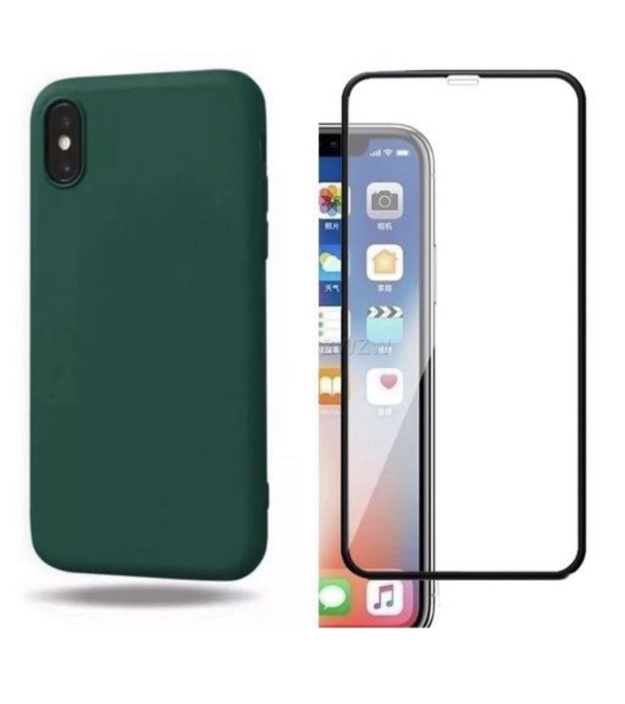 Husa Silicon X Level G si Folie Sticla Curved 21D Iphone X XS XR