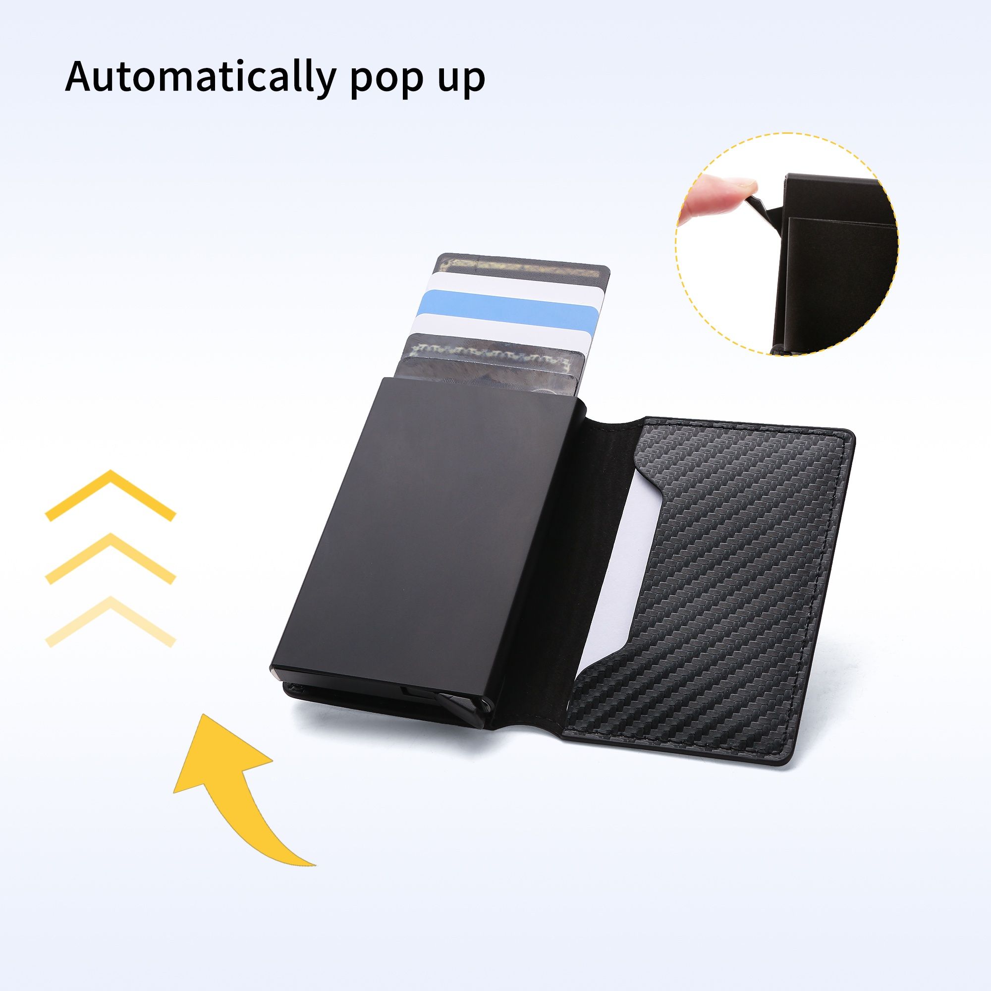 Кожен портфейл с cardholder за кредитни карти от алуминий с RFID защит