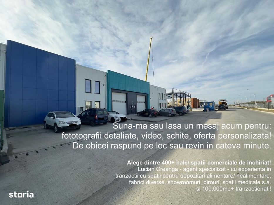 Hala, showroom de inchiriat, 1156mp, Parc Miroslava