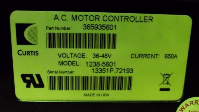 Curtis Original 1238-5601 36 / 48V 650A motor AC Controler