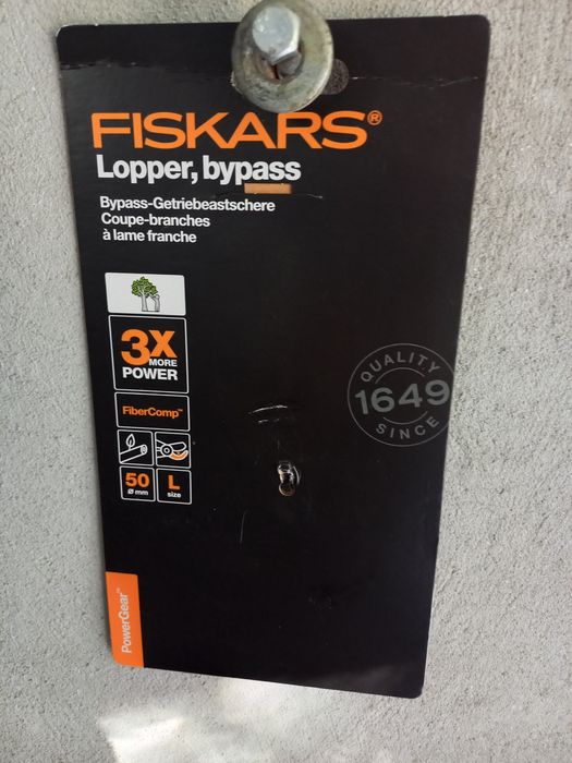 FISKARS Foarfeca By Pass,CURBATA,L 78,Taie pana la 50 mm.SIGILATA