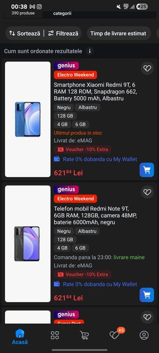 Telefon Xiaomi Redmi 9T Dual SIM 6.53" 128GB / 6GB 6000mAh 48MP 18W