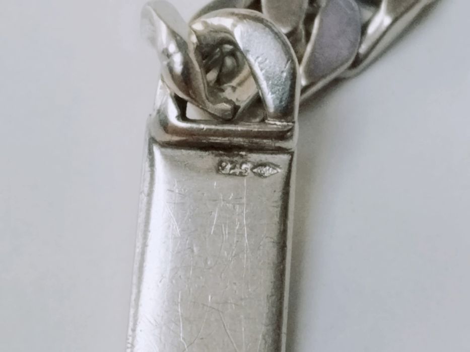 Veche bratara masiva, din argint 925