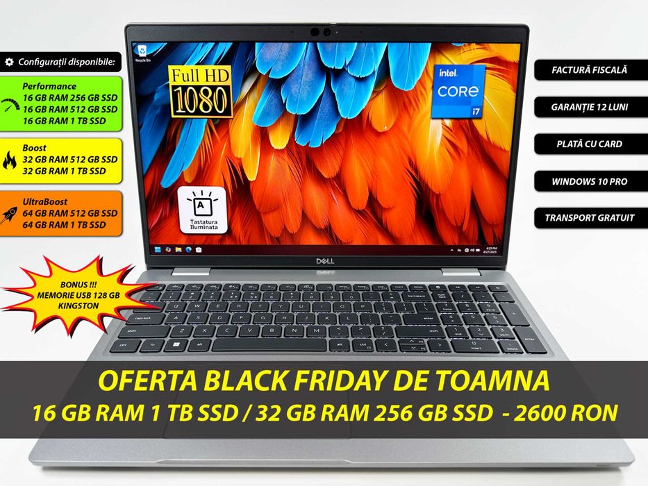 Dell Latitude i7 gen 11 16 gb ram 1TB SSD 15.6 inch Touch Garantie 1an