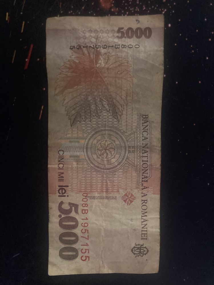 Devanzare Bancnota veche de 5000 de lei