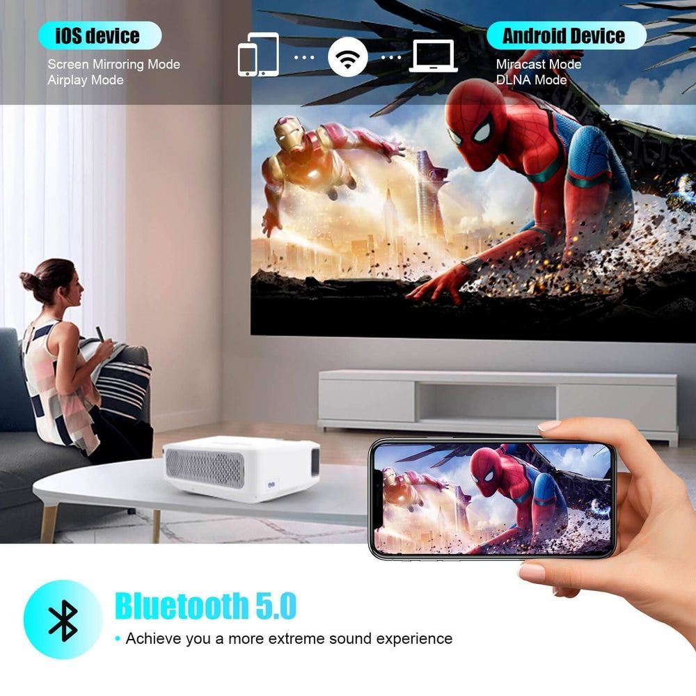 Smart 8K Android WiFi 5GВисок клас  проектор Native 1080P