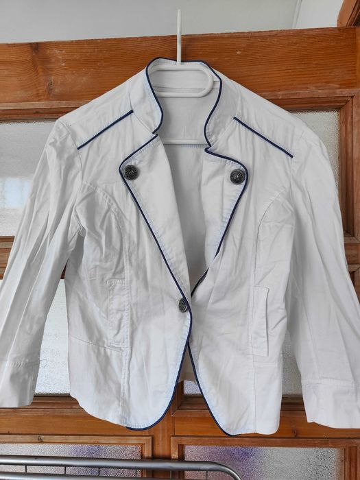 Sacou alb nou S bumbac