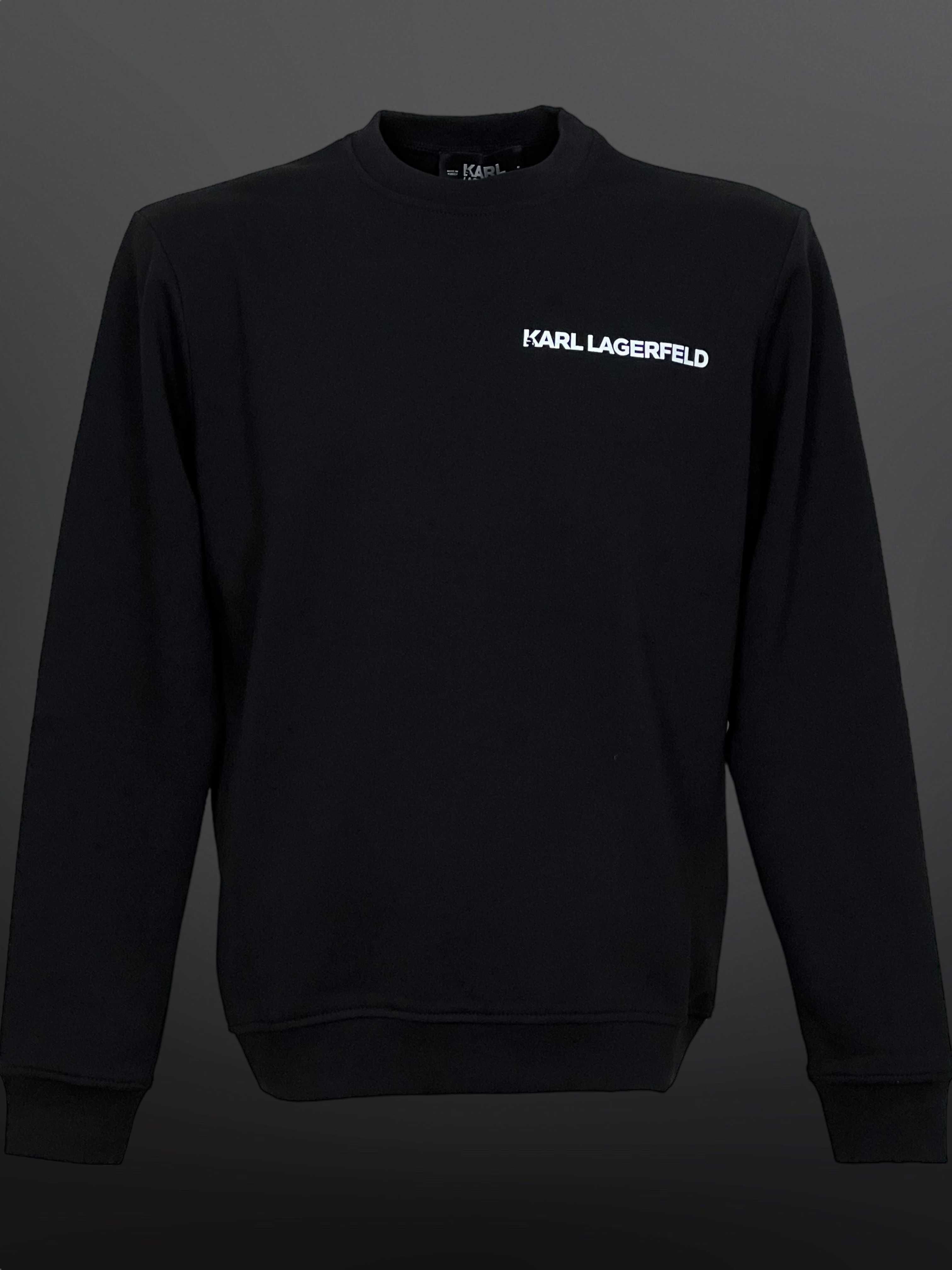 Karl Lagerfeld Черна Блуза 3Д ГУМЕНА ЩАМПА Човече  S M L XL XXL